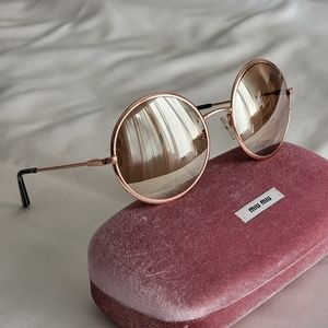 Brian Atwood Rose Gold Round  Sunglasses